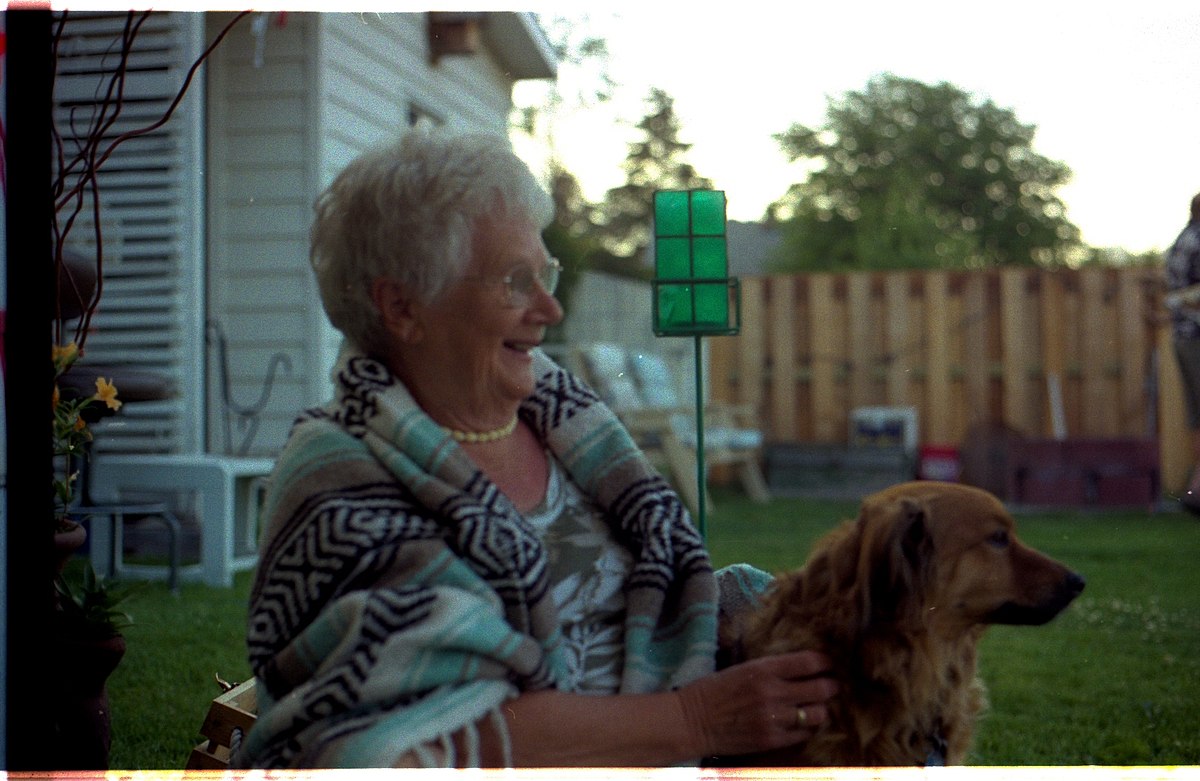 Elderly Woman with Dog