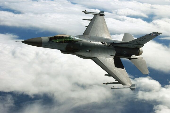 A US Air Force (USAF) F-16C Fighting Falcon