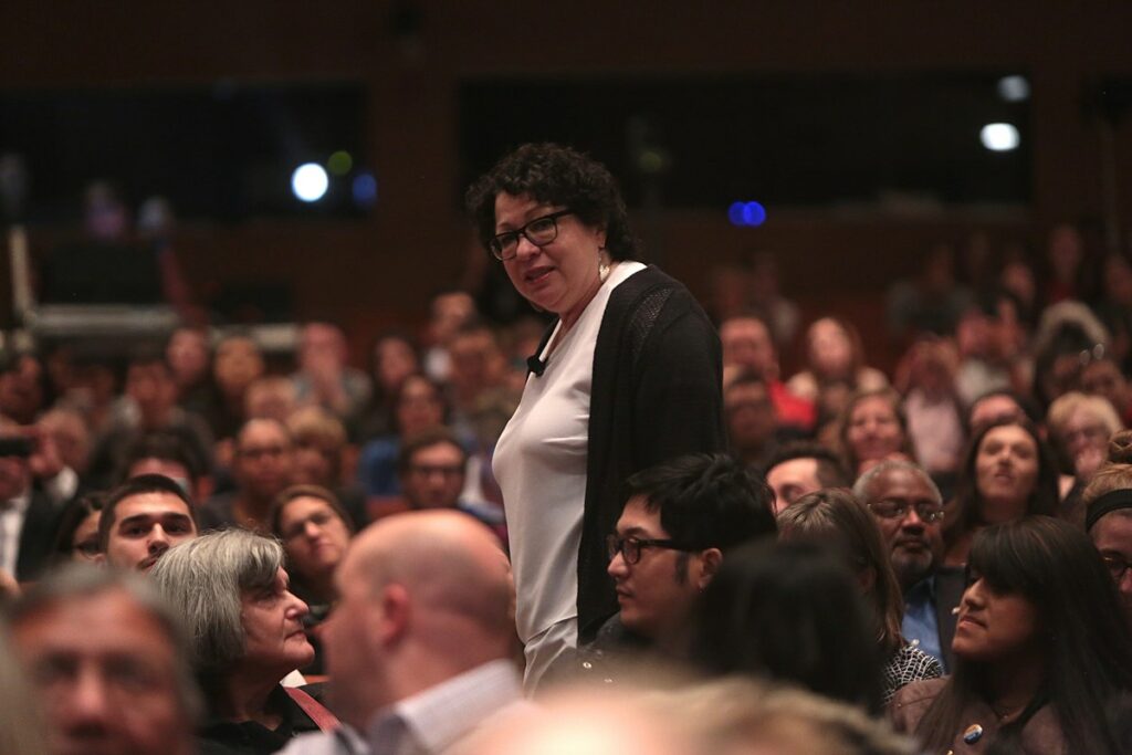 Supreme Court Justice Sonia Sotomayor speaks at an event