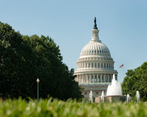 US Senate Fountain in front of the Capitol Building
