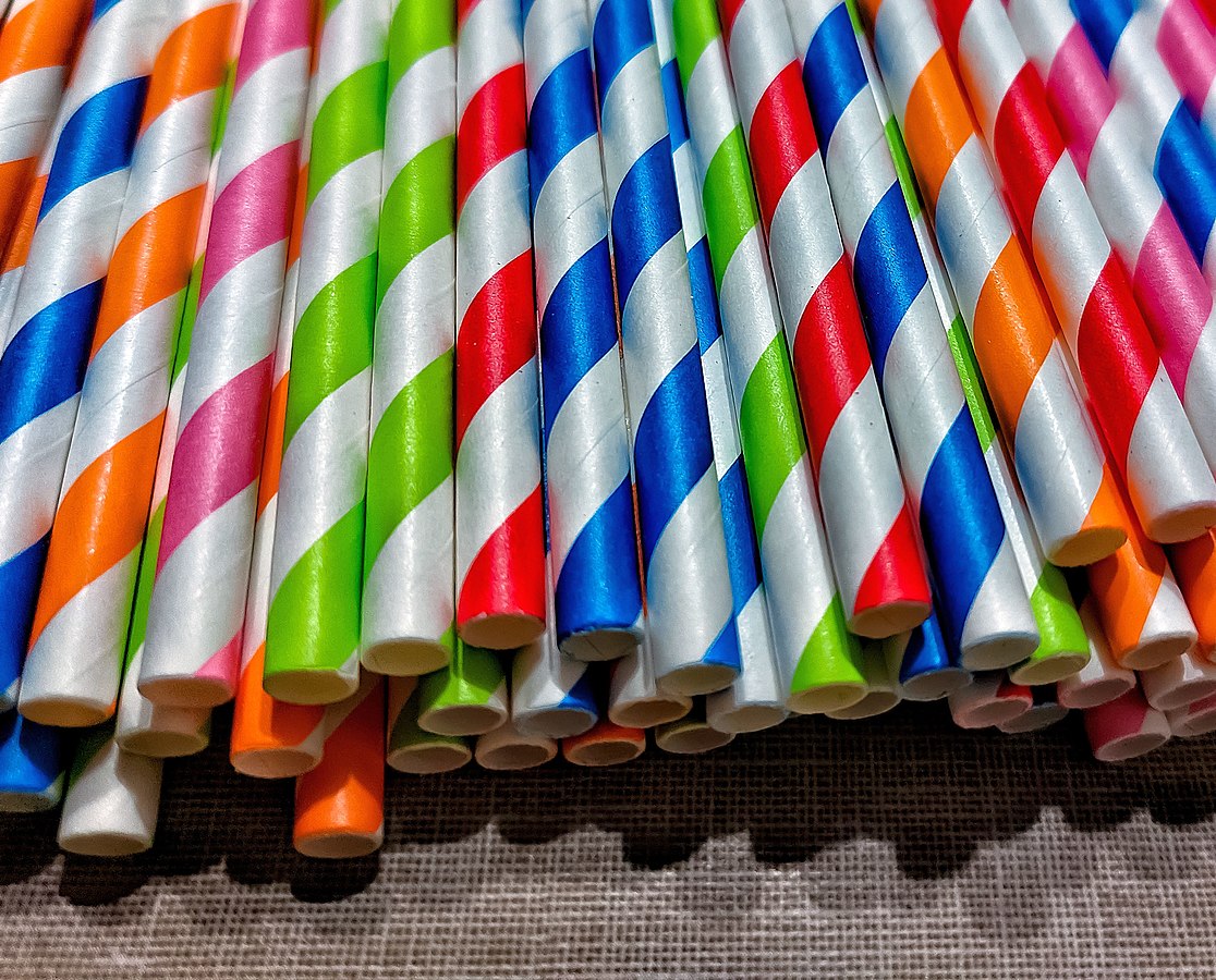 Colorful paper straws